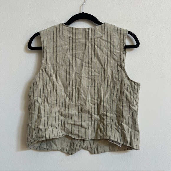 Mango Pin Striped Linen vest and wide leg trousers - Picture 9 of 9